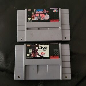NBA LIVE 98 & NBA ALLSTAR CHALLENGE SUPER NINTENDO VIDEO GAMES. VINTAGE 90S Y2K